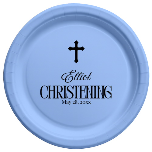 Simple Cross | Name & Date | Personalized Baptism Plates