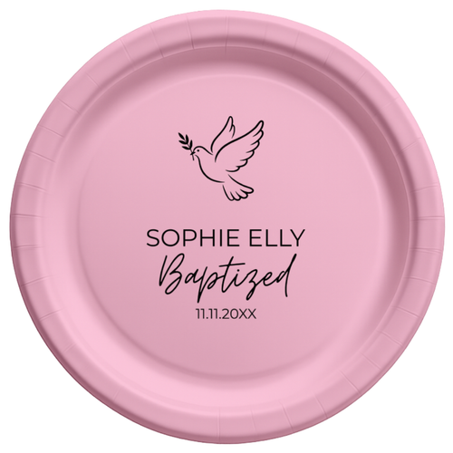 Dove | Name & Date | Personalized Baptism Plates