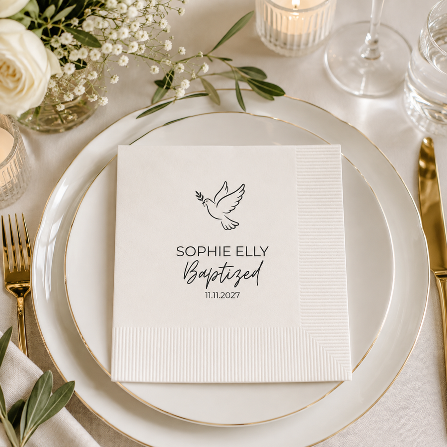 Floral Cross | Baptism Napkins