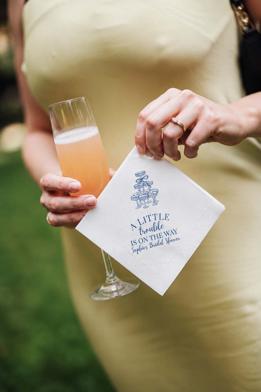 Custom Tying The Knot Script Bow Bridal Shower Napkins