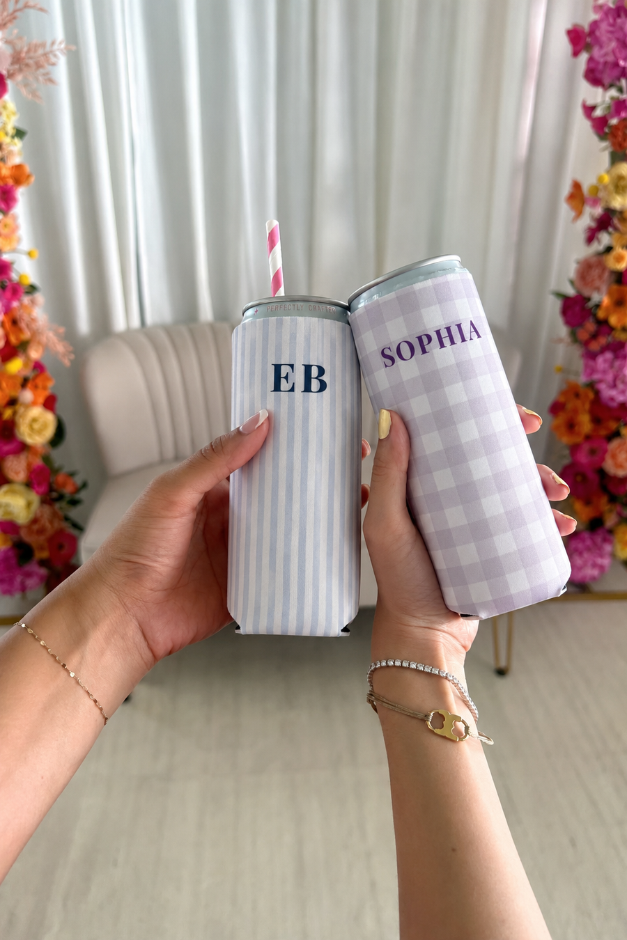 Bold Monogram | Two Initials | Personalized Bachelorette Party Can Coolers