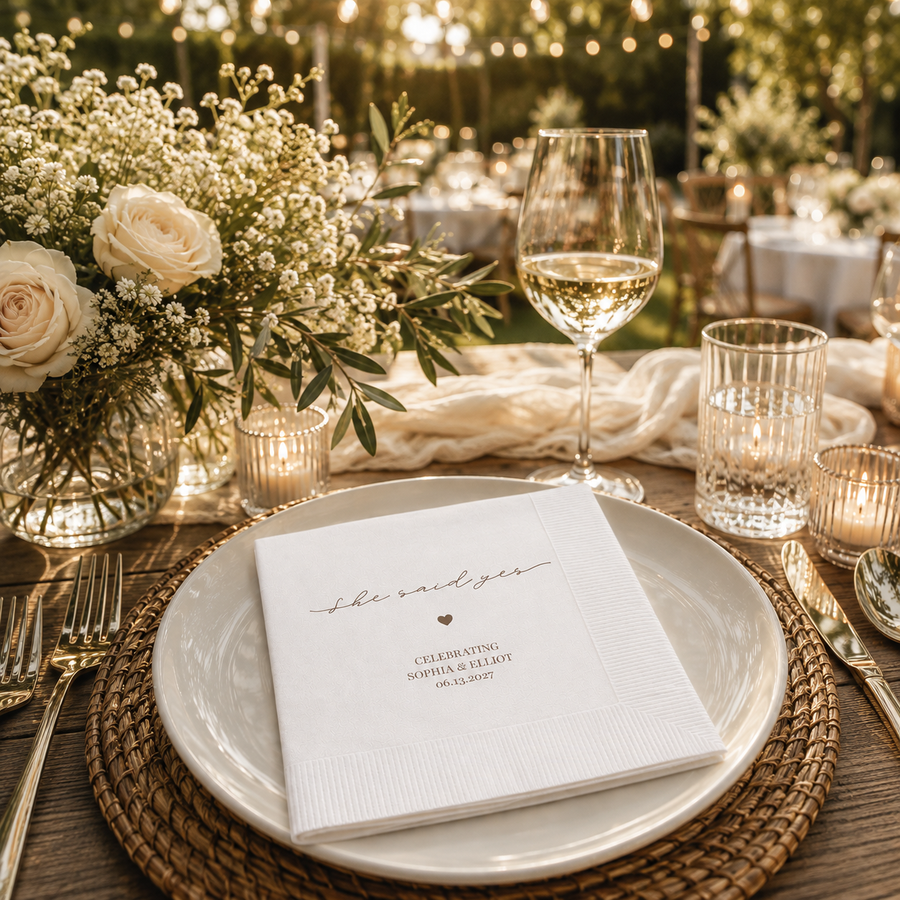 She Said Yes | Engagement Napkins