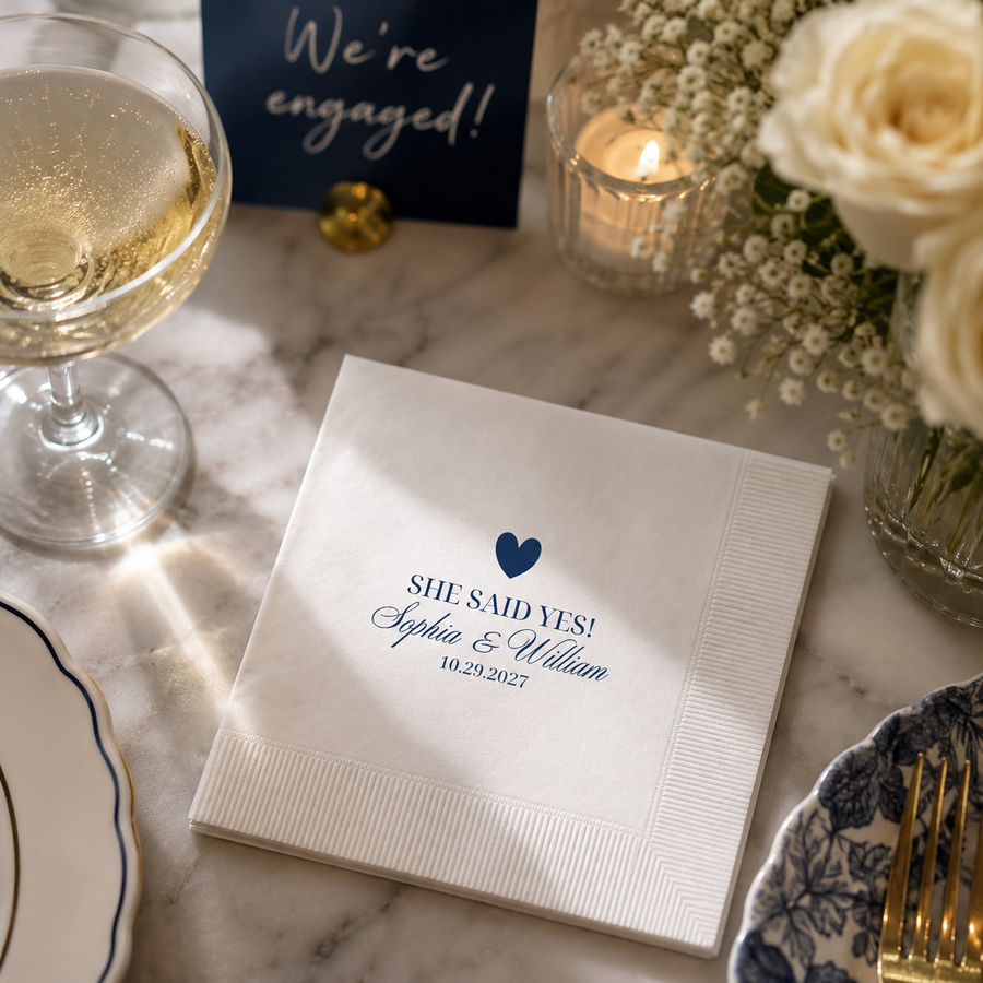 She Said Yes | Engagement Napkins
