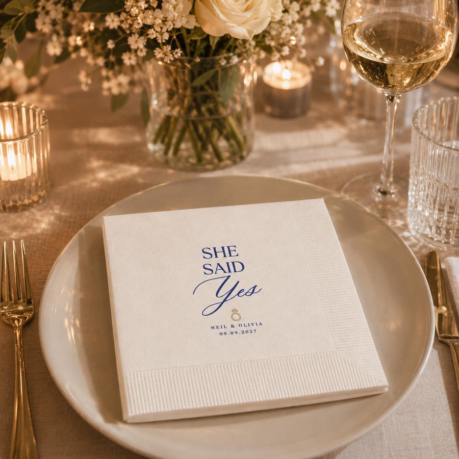 She Said Yes | Engagement Napkins