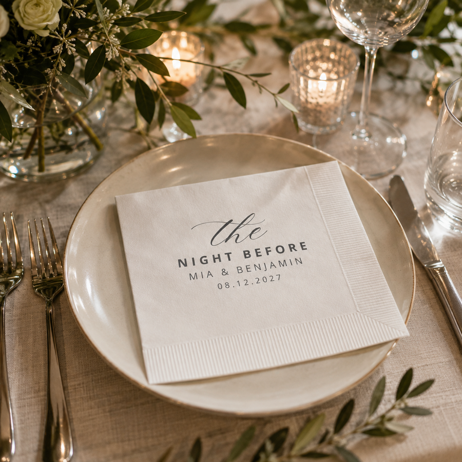 Ace Of Hearts | Names | Personalized Rehearsal Dinner Napkins