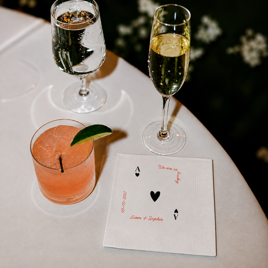 We Are So Lucky | Ace of Hearts Wedding Napkins
