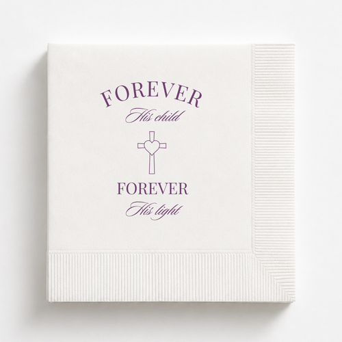 Custom Forever His Child Baptism Napkins