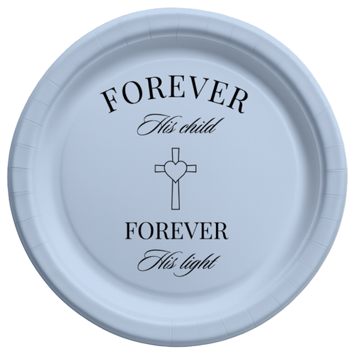 Custom Forever His Child Baptism Paper Plates