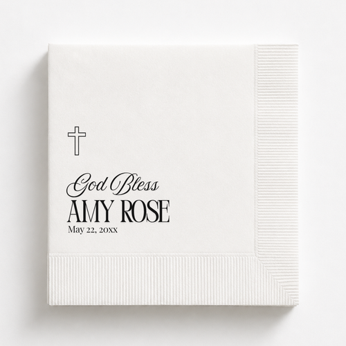 Custom God Bless Classic Baptism Napkins