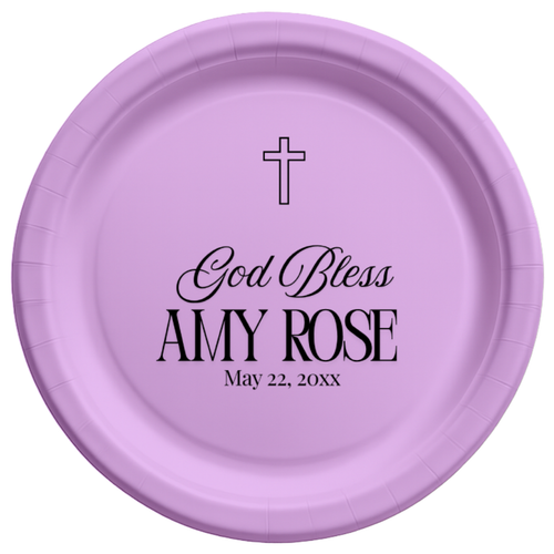 Custom God Bless Classic Baptism Paper Plates