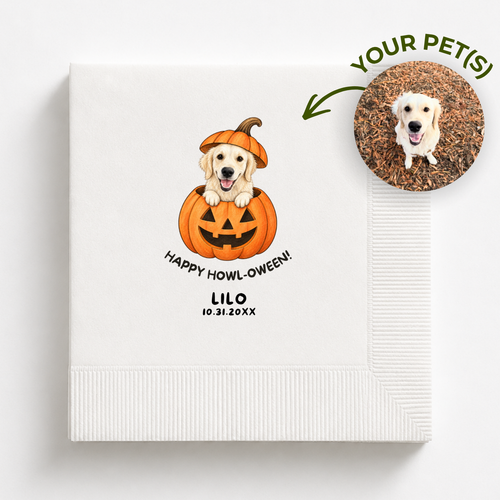 Custom Howl-oween Dog Napkins