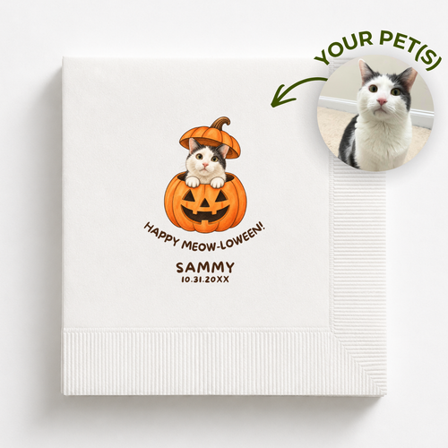 Custom Meow-loween Cat Napkins
