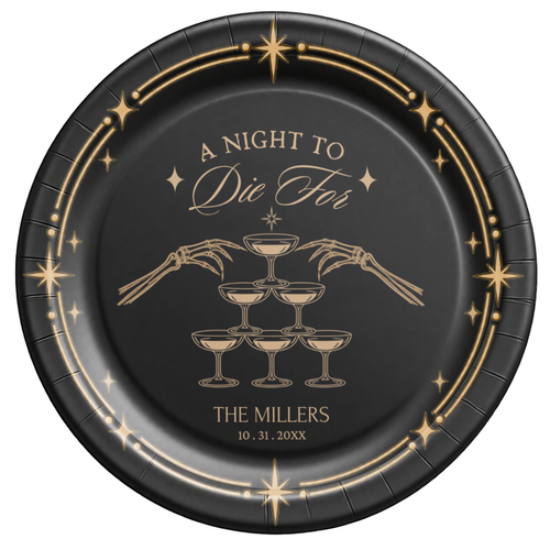 Custom A Night To Die For Halloween Paper Plates