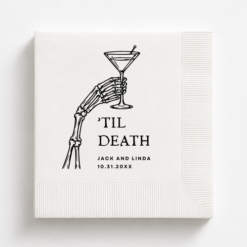Custom Til Death Skeleton Halloween Napkins