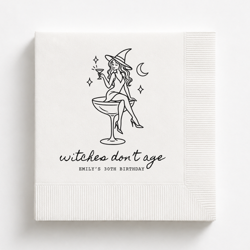 Custom Witches Dont Age Birthday Napkins