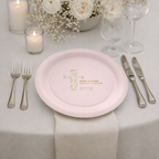 Floral Cross God Bless | Name & Date | Personalized Baptism Plates