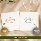 Classic Family Name Script | Family Name & Date | Personalized Wedding Napkins