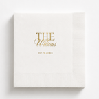 The Family Name Script | Family Name & Date | Personalized Wedding Napkins