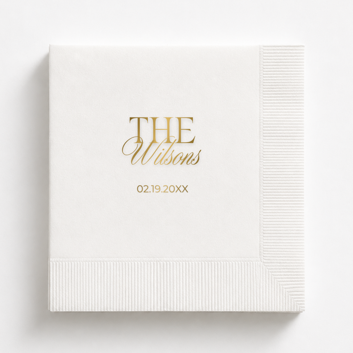 The Family Name Script | Family Name & Date | Personalized Wedding Napkins