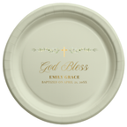 God Bless Greenery | Name & Date | Personalized Baptism Plates