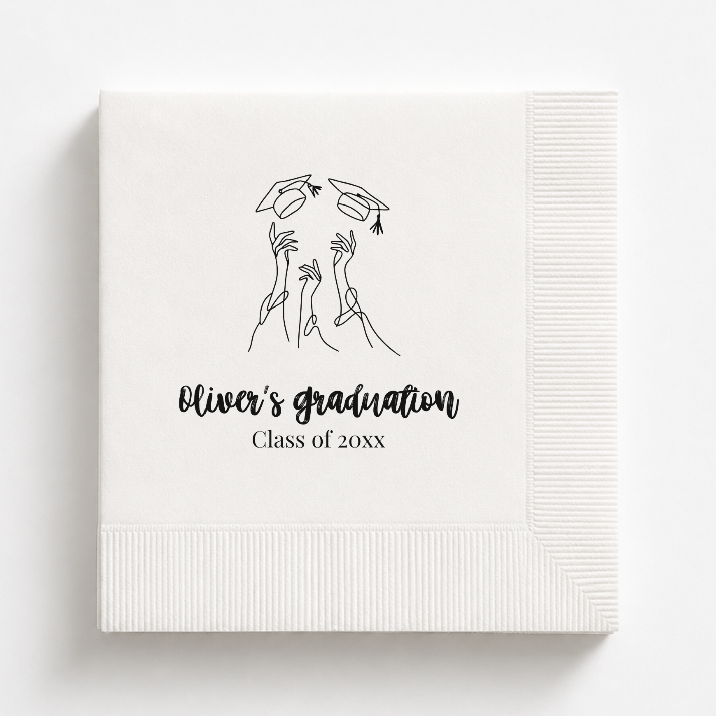 Cap Toss | Name & Class Year | Personalized Graduation Napkins