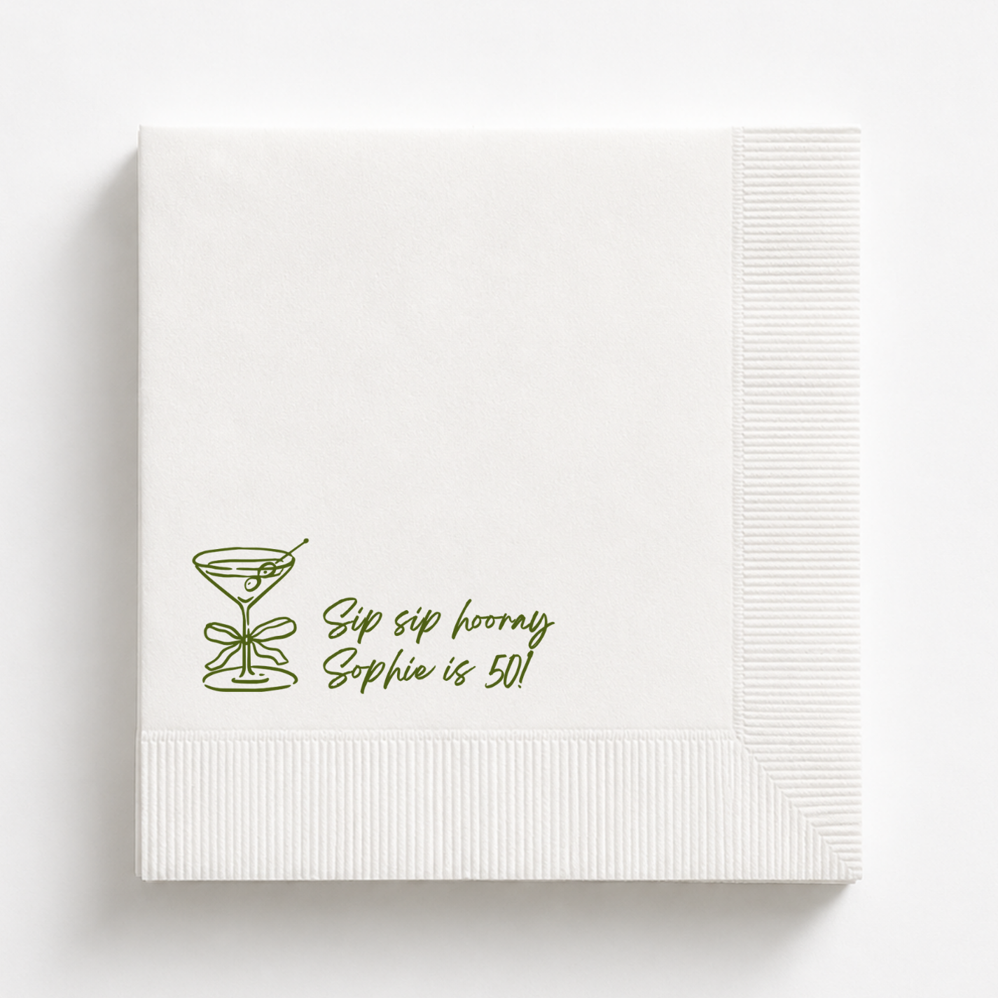 Sip Sip Hooray | Personalized 50th Birthday Napkins