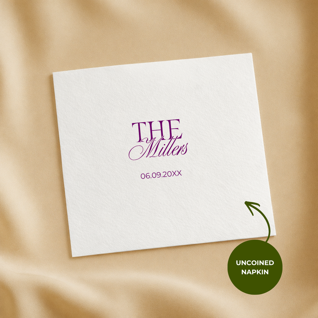 The Family Name Script | Family Name & Date | Personalized Wedding Napkins