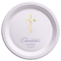 Wildflower Cross & Butterflies | Name & Date | Personalized Baptism Plates