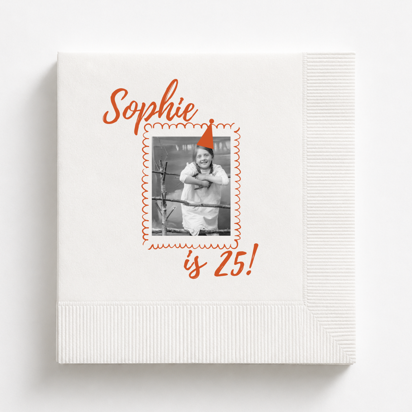 Photo & Party Hat | Name & Age | Personalized Birthday Napkins