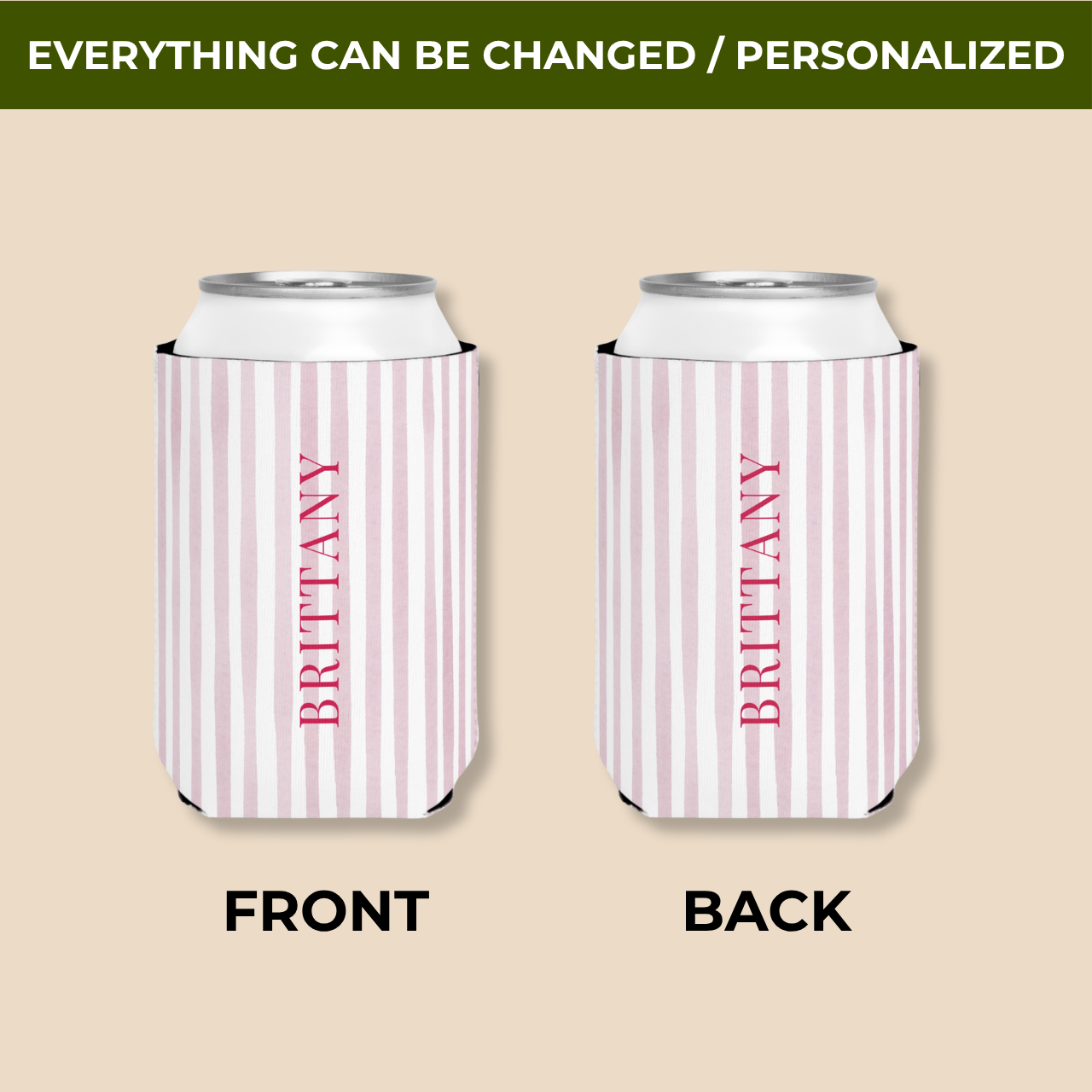 Vertical Name | Custom Name | Personalized Bachelorette Party Can Coolers