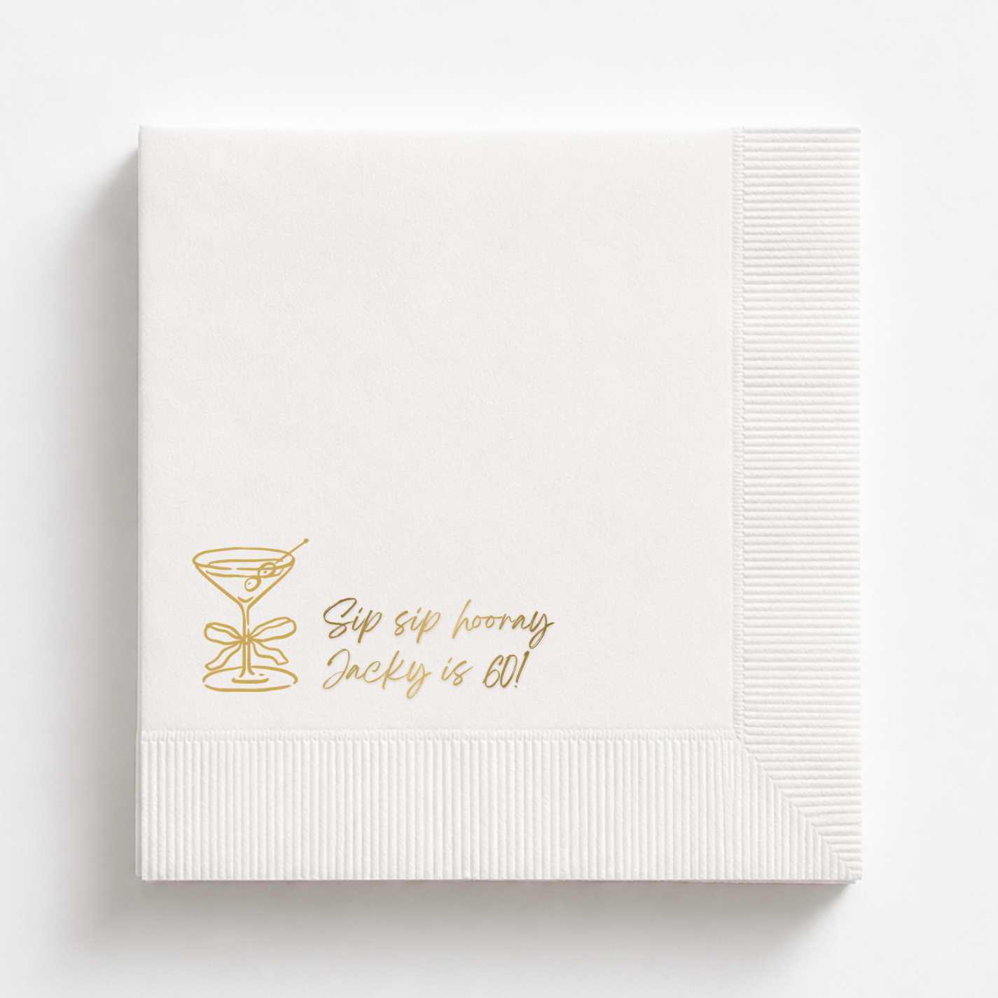 Sip Sip Hooray | Personalized 60th Birthday Napkins