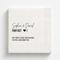 Sweetheart Fun Fact | Names & Your Fun Fact | Personalized Wedding Napkins