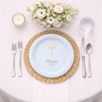 Wildflower Cross & Butterflies | Name & Date | Personalized Baptism Plates