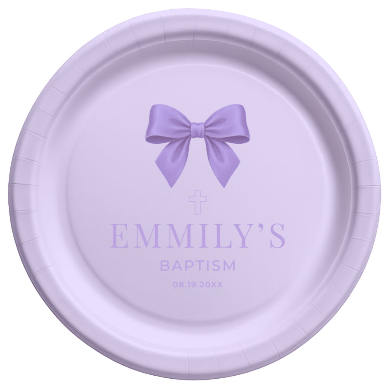 Satin Bow | Name & Date | Personalized Baptism Plates