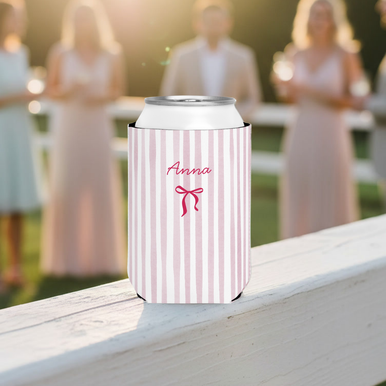 Name & Bow | Custom Name | Personalized Bachelorette Party Can Coolers