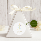 Wildflower Cross & Butterflies | Name & Date | Personalized Baptism Stickers