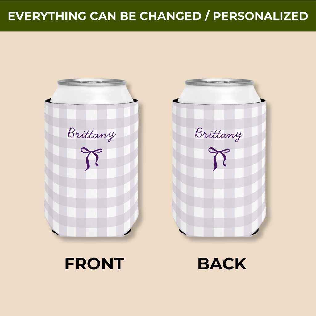 Name & Bow | Custom Name | Personalized Bachelorette Party Can Coolers