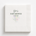 Baby In Bloom Wildflowers baby shower napkins personalized with a name and date