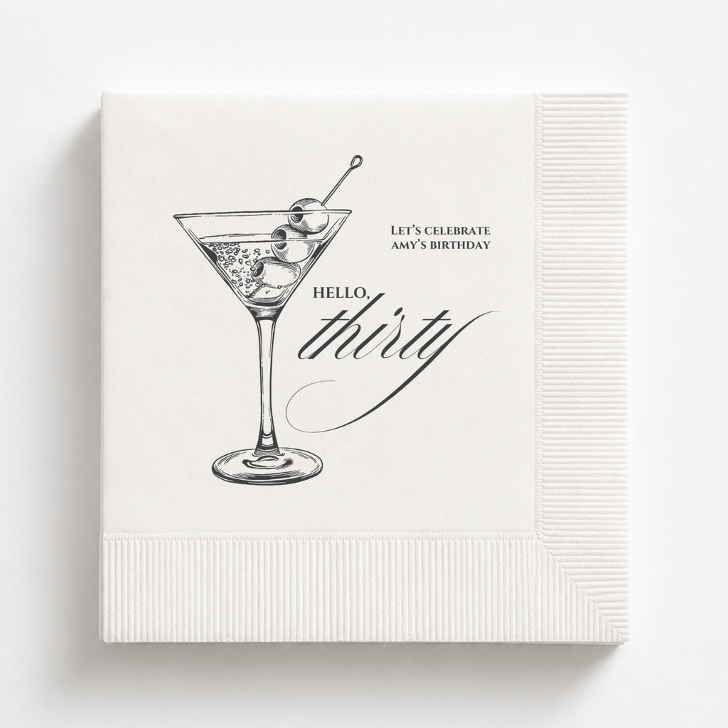 Hello Thirty | Personalized 30th Birthday Napkins