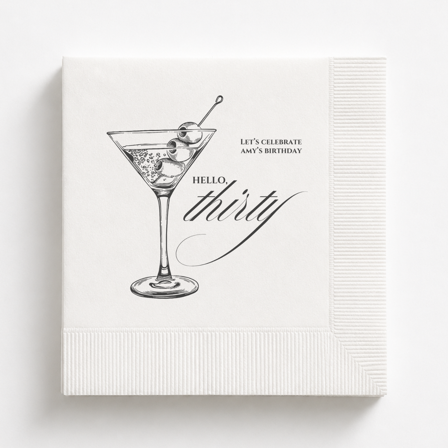 Hello Thirty | Personalized 30th Birthday Napkins