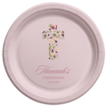 Floral Cross | Name & Date | Personalized Baptism Plates