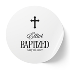 Simple Cross | Name & Date | Personalized Baptism Stickers