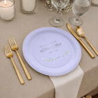 Floral Ribbon Bow | Name & Date | Personalized Baptism Plates
