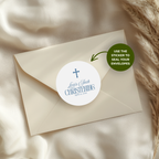 Simple Cross | Name & Date | Personalized Baptism Stickers