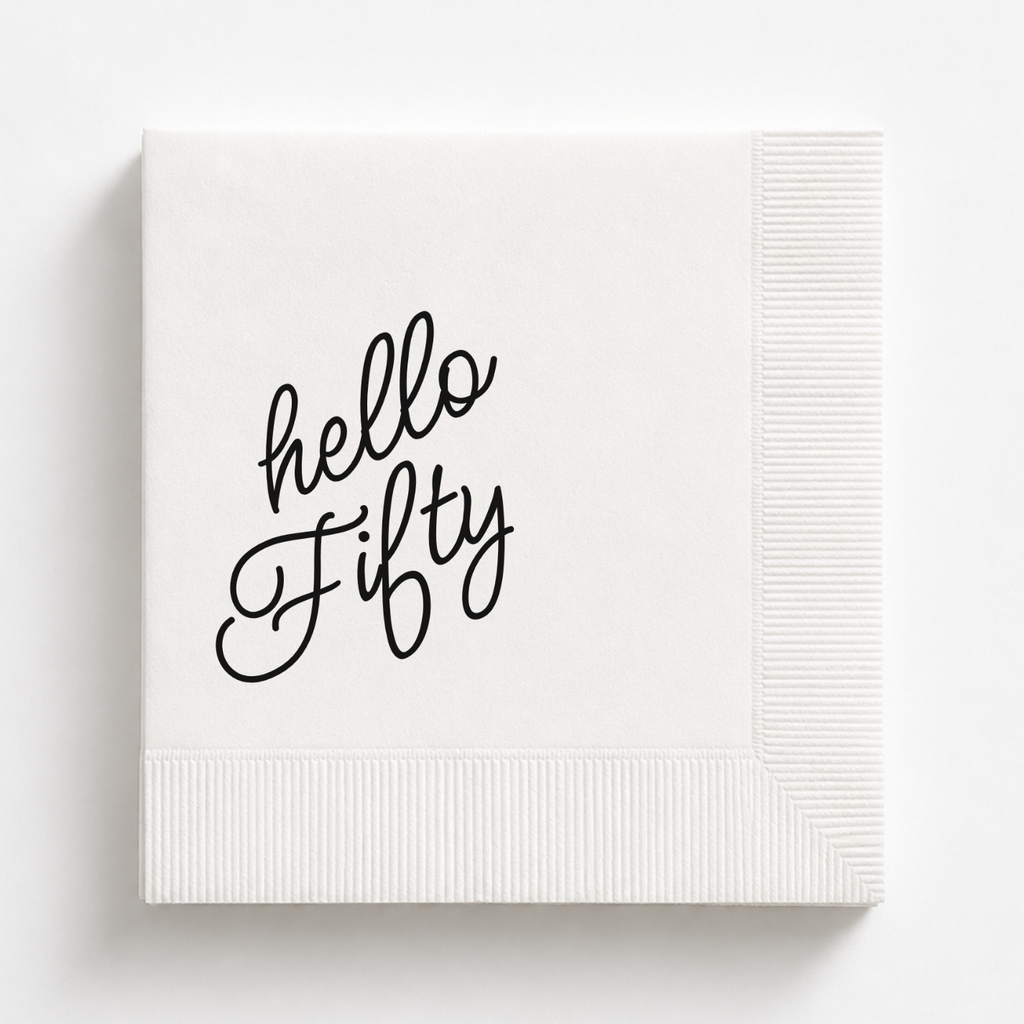 Hello Fifty | Personalized 50th Birthday Napkins