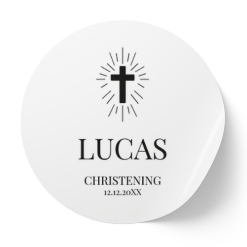 Radiant Cross | Name & Date | Personalized Baptism Stickers