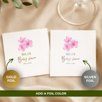 Baby In Bloom baby shower napkins for the dessert table