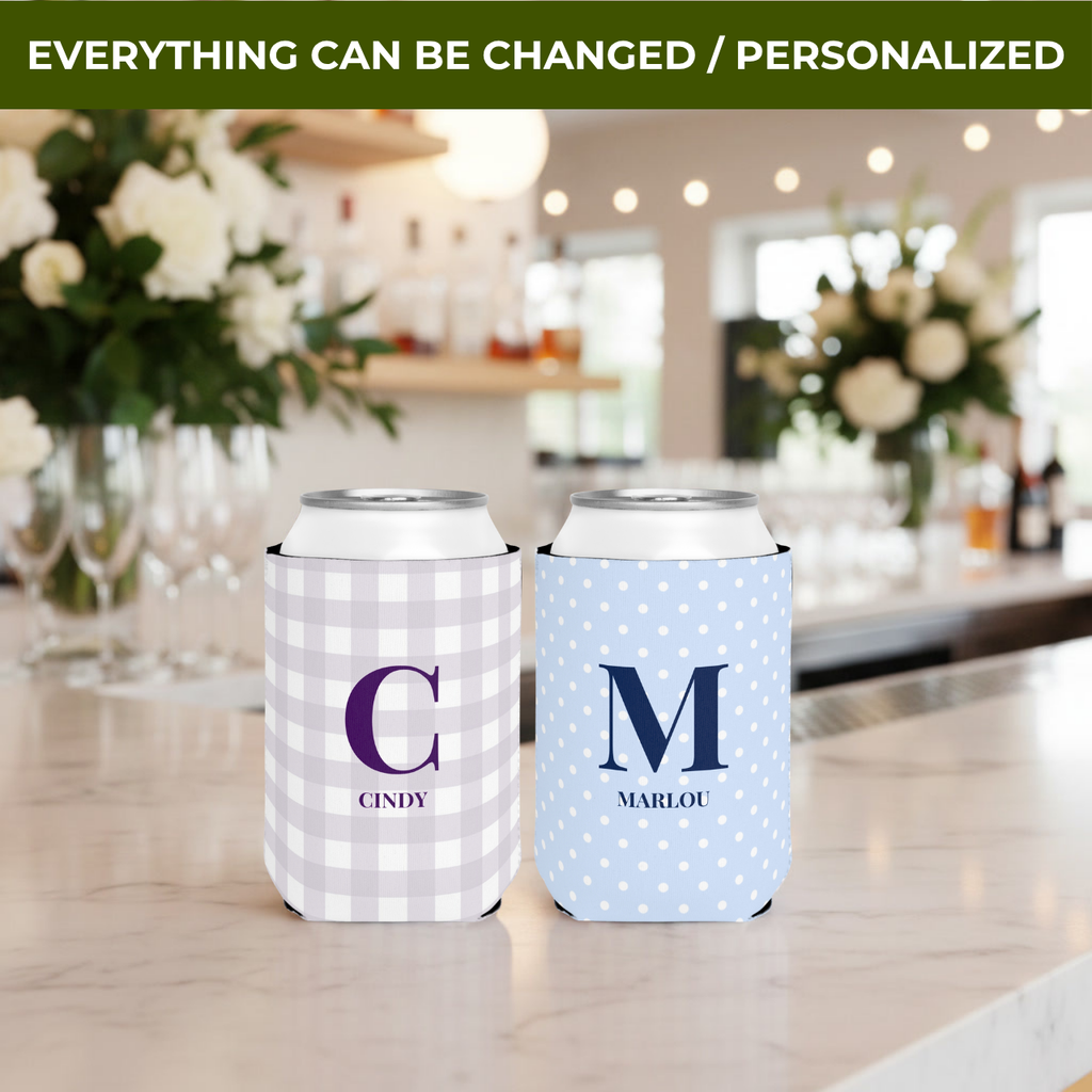 Initial & Name | Name & Initial | Personalized Bachelorette Party Can Coolers