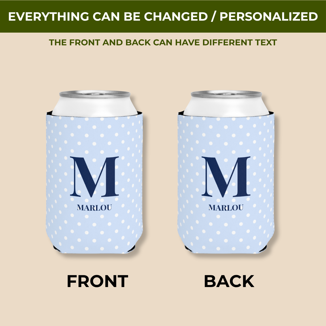 Initial & Name | Name & Initial | Personalized Bachelorette Party Can Coolers