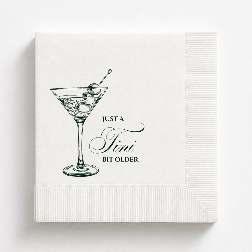 Just a Tini Bit Older | Funny Birthday Napkins